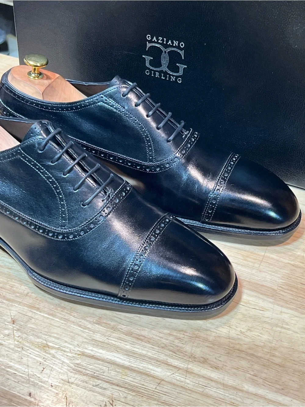 Gaziano & Girling “Warwick” Men’s Balmoral Cap Toe Oxfords US Sz 10E Inc’s Box